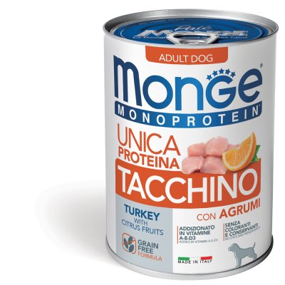 MONGE FRUIT Dog Krocan s citrusy - monoprotein  400g/24ks