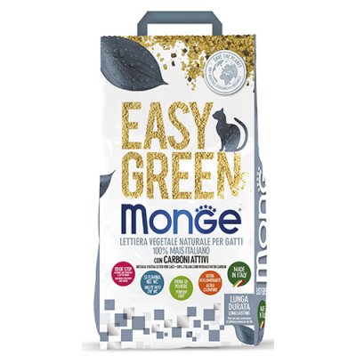 MONGE EASY GREEN CORN 100% kukuřičná podestýlka  s AKTIVNÍM UHLÍM 10l