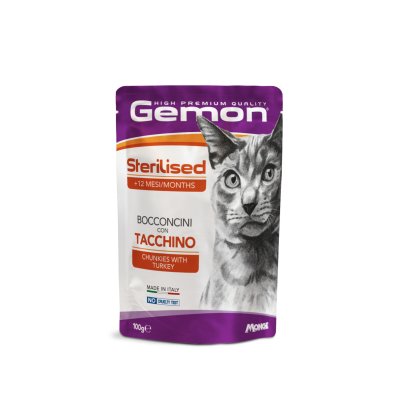GEMON Cat Sterilised kapsička krůta100g/24bal