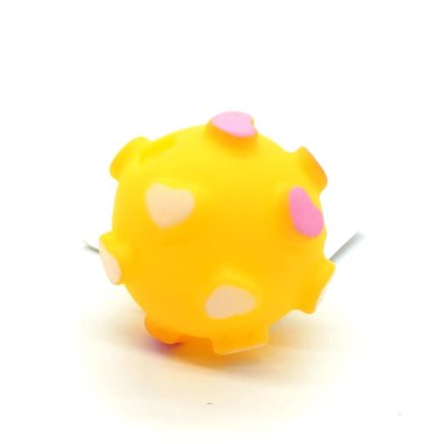 Míček se srdíčky žlutý - VINYL 5.5cm (336/1)