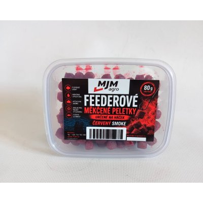 MJM Feederové měkčené PELETKY v kouřovém dipu ČERVENÉ 80g