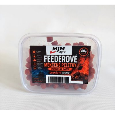 MJM Feederové měkčené PELETKY v kouřovém dipu ORANŽOVÉ 80g