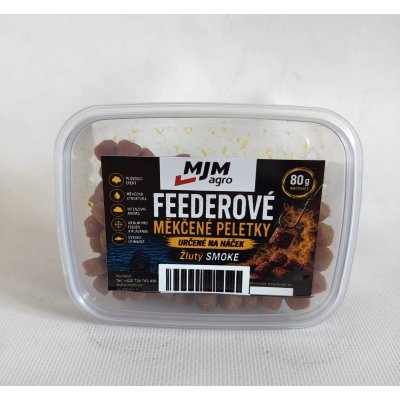 MJM Feederové měkčené PELETKY v kouřovém dipu ŽLUTÉ 80g