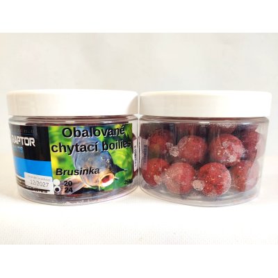 RAPTOR Chytací obalované boilies pr. 24 -  BRUSINKA - 250g