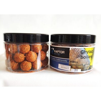 RAPTOR Chytací obalované boilies pr.20 - KRILL, LOSOS, MAKRELA - 250g
