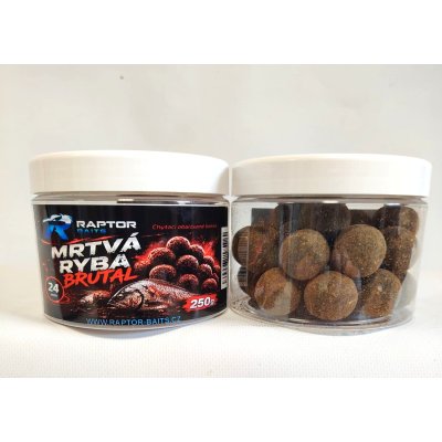 RAPTOR Chytací obalované boilies pr. 24 - MRTVÁ RYBA - 250g