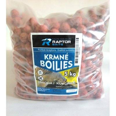 RAPTOR krmné BOILIES pr.20- JAHODA+KUKUŘICE - 5kg