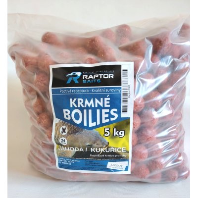 RAPTOR krmné BOILIES pr.24- JAHODA+KUKUŘICE - 5kg