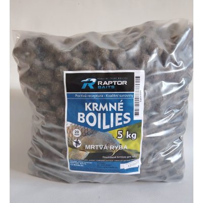 RAPTOR krmné BOILIES pr.20- MRTVÁ RYBA - 5kg