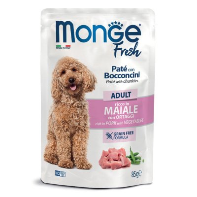 MONGE FRESH Dog Adult kapsička vepřévá se zeleninou 85g/24ks