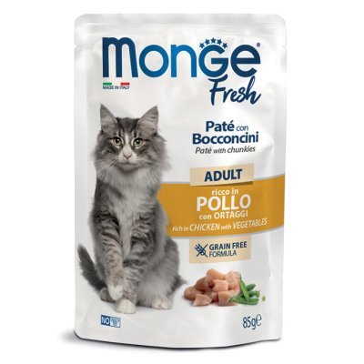 MONGE FRESH CAT kapsička kuřecí se zeleninou 85g /24ks