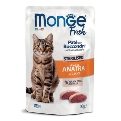 MONGE FRESH STERILISED CAT kapsička s kachnou 85g /24ks