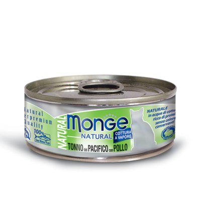 MONGE NATURAL Cat tuňák a kuřecí 80g/24bal. - monge_gatto_umido_natural_al_vapore_tonno_del_pacifico_con_pollo.jpg